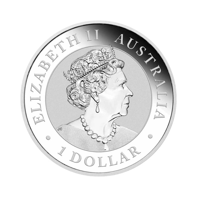 Kookaburra 2022 zilveren munt 1 troy ounce achterkant