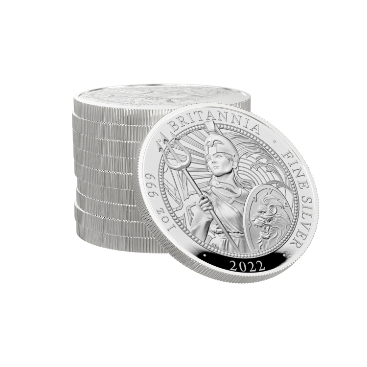 1 troy ounce zilveren munt Britannia 2022 Proof angle 3