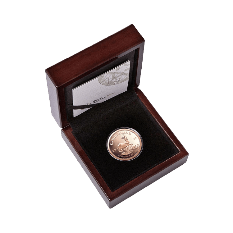 1 troy ounce gold Krugerrand coin 2024 proof angle 2