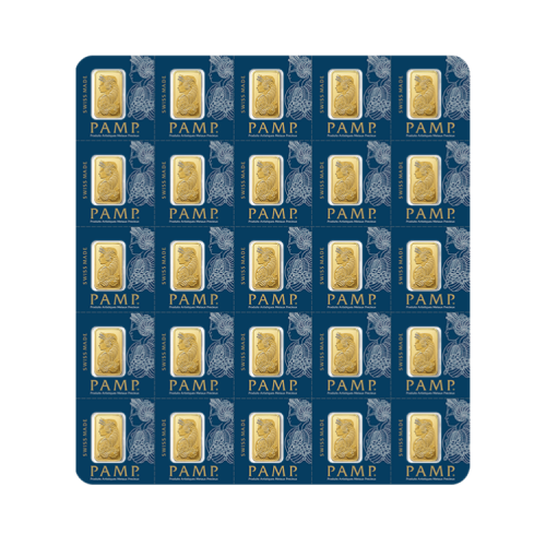 25x 1 gram gold bar Pamp Suisse front
