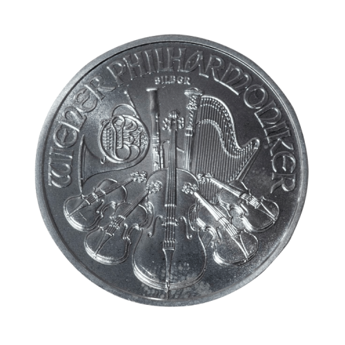 1 Troy ounce silver Philharmonic coin circulated front