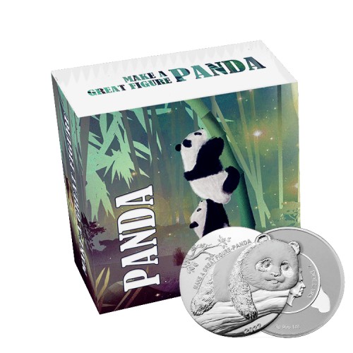 1 troy ounce silver coin Panda Make A Great Figure 2022 front