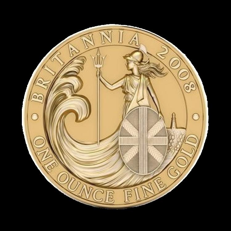 1 troy ounce gold Britannia coin angle 2